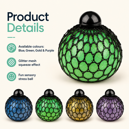 Glitter Mesh Squeeze Ball
