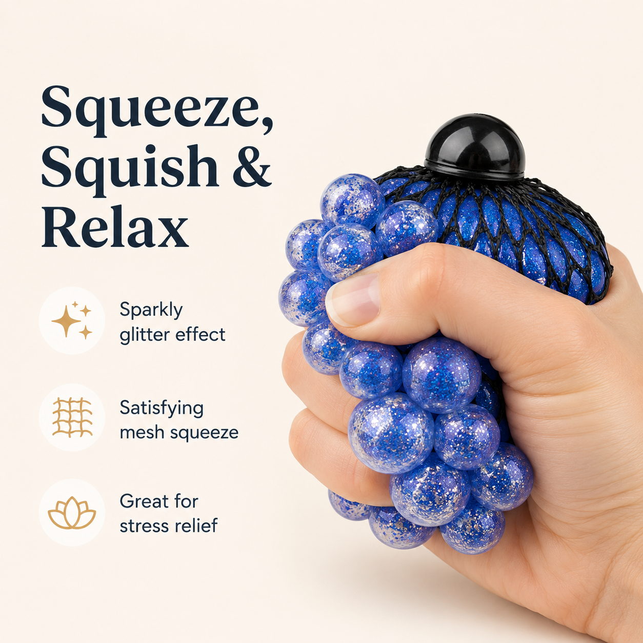 Glitter Mesh Squeeze Ball