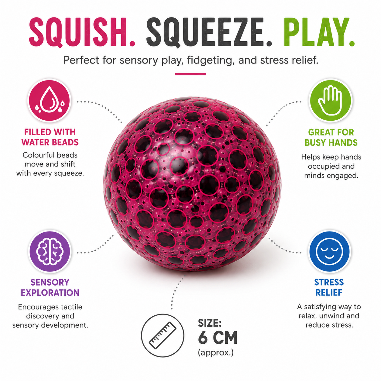 Neon Water Bead Squeeze Ball