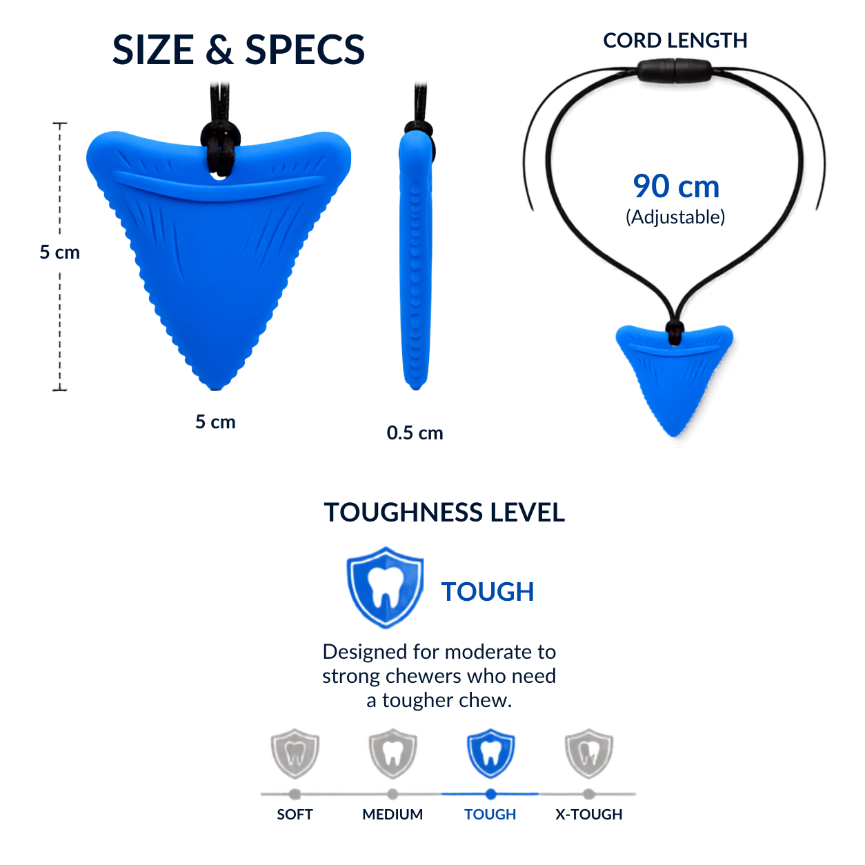 Sensory Chewable Necklace (Shark's Tooth)