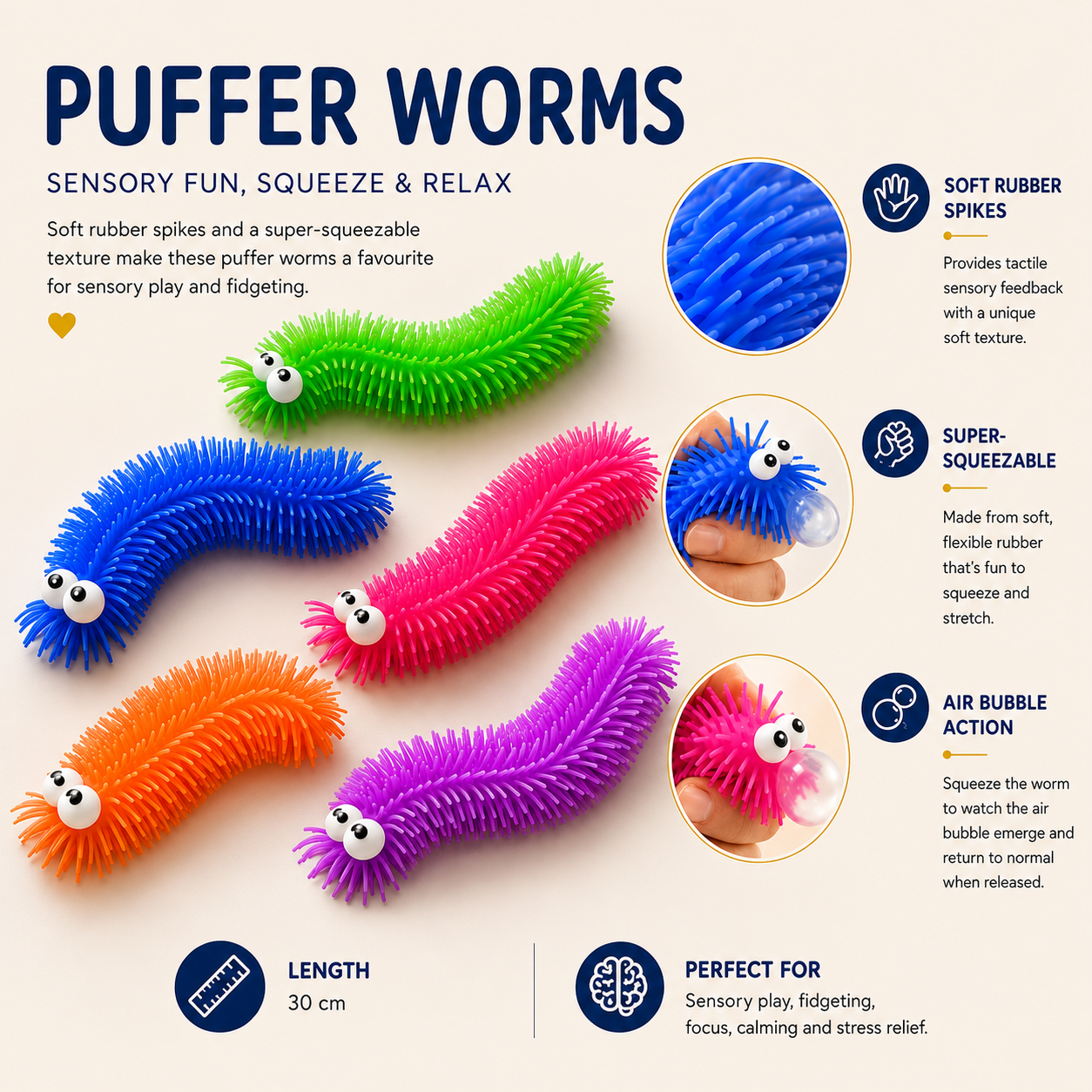 Tactile puffer Worms