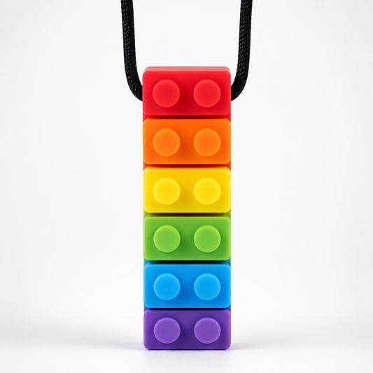 Sensory Chewable Necklace (Rainbow Brick)
