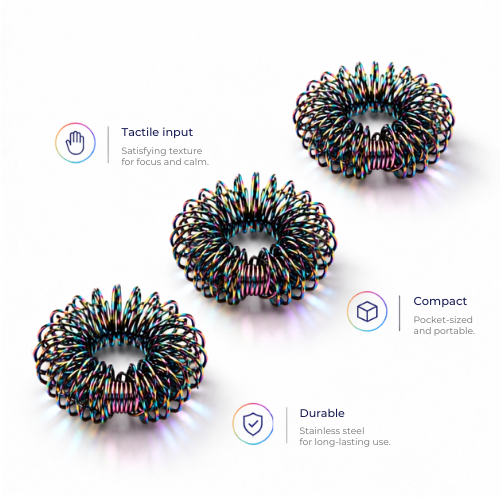 Spiky Finger Rings Rainbow (Pack of 5)