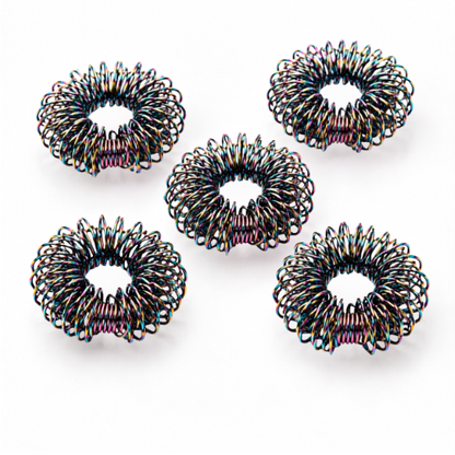 Spiky Finger Rings Rainbow (Pack of 5)