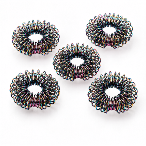Spiky Finger Rings Rainbow (Pack of 5)