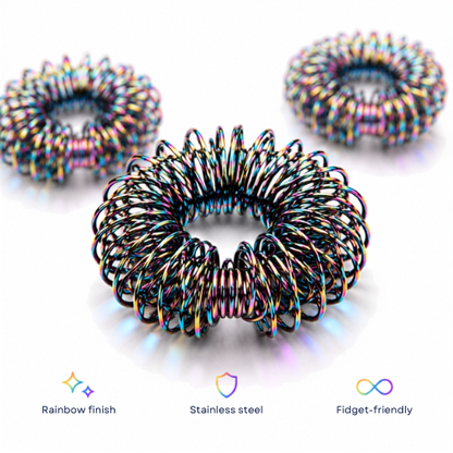 Spiky Finger Rings Rainbow (Pack of 5)