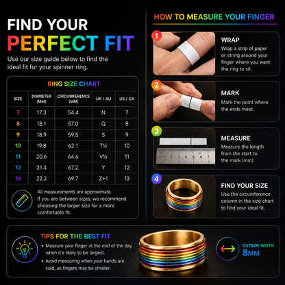 Rainbow Spinner Ring (Gold)