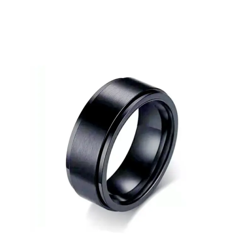Stainless Steel Spinner Ring (Black)