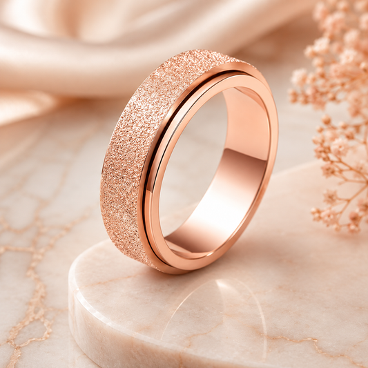 Rose Gold Glitter Spinner Ring