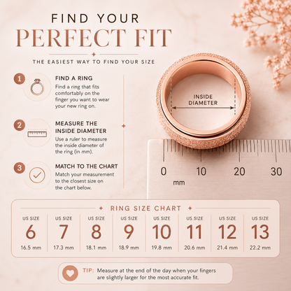 Rose Gold Glitter Spinner Ring