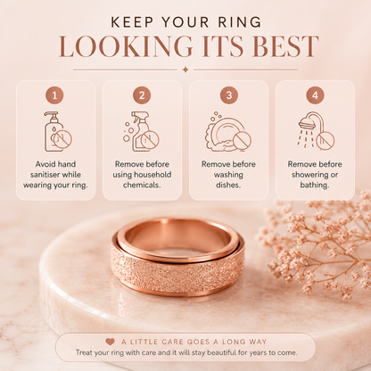 Rose Gold Glitter Spinner Ring