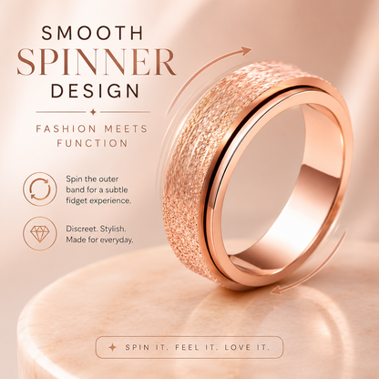 Rose Gold Glitter Spinner Ring