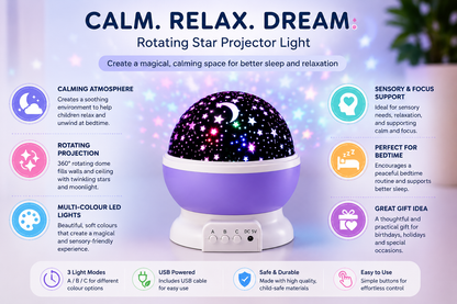 Rotating Star Projector Night Light