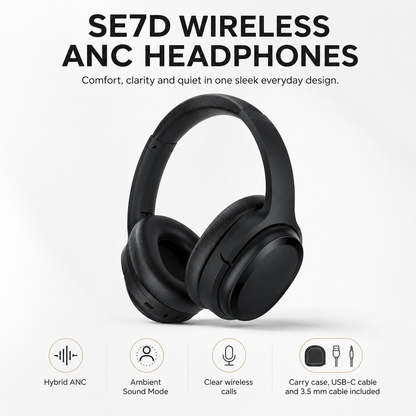 SE7D Wireless Active Noise Cancelling Headphones
