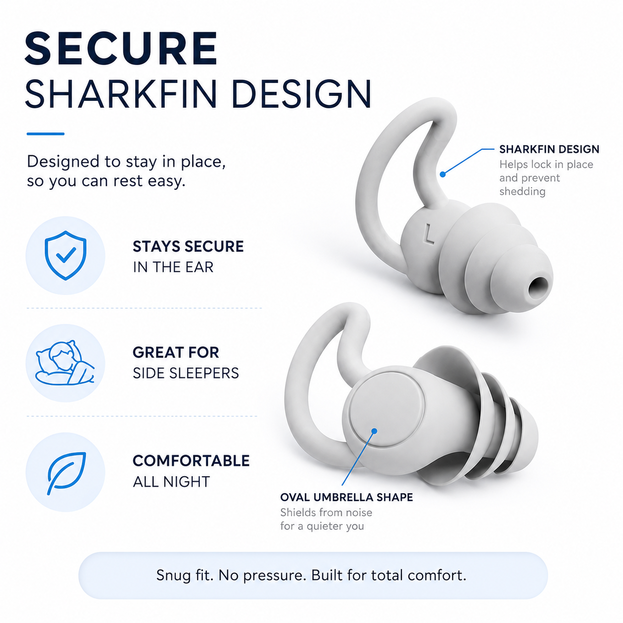 Sharkfin Non-slip Earplugs