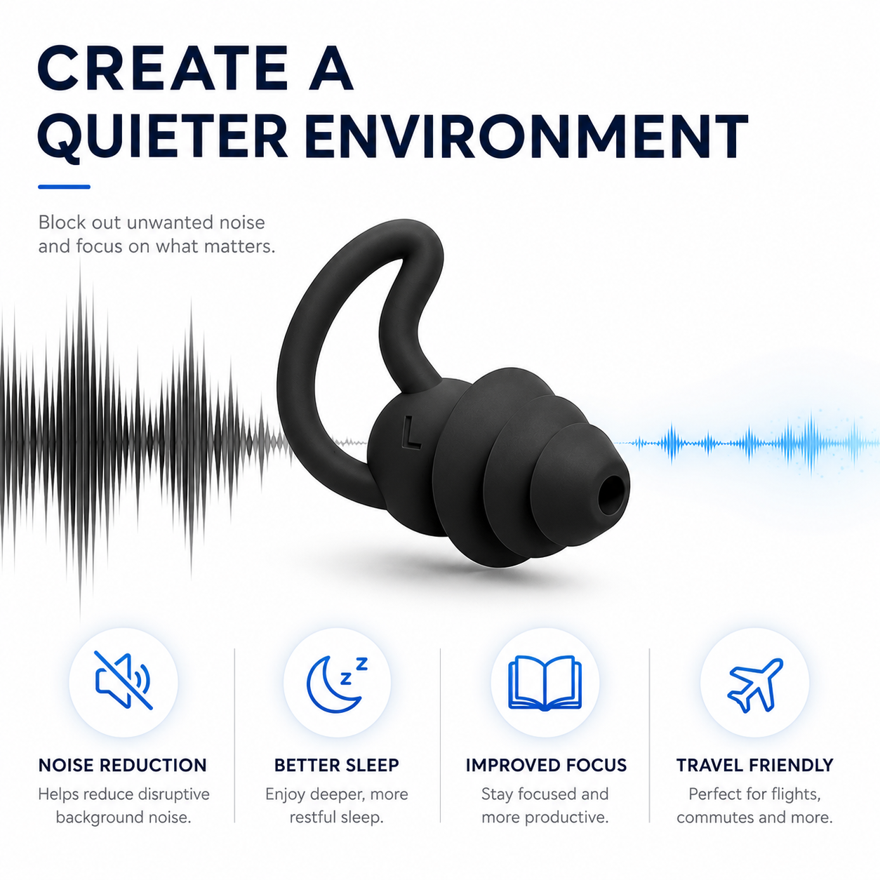 Sharkfin Non-slip Earplugs