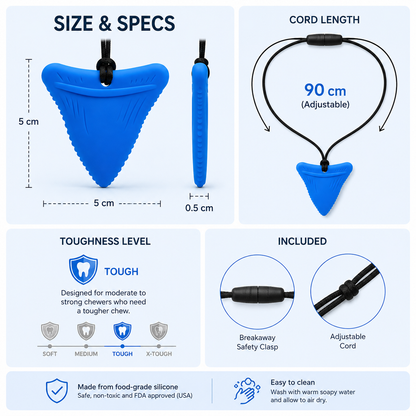 Sensory Chewable Necklace (Shark's Tooth)