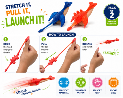 Stretchy Slingshot Dinos (Pack of 2)