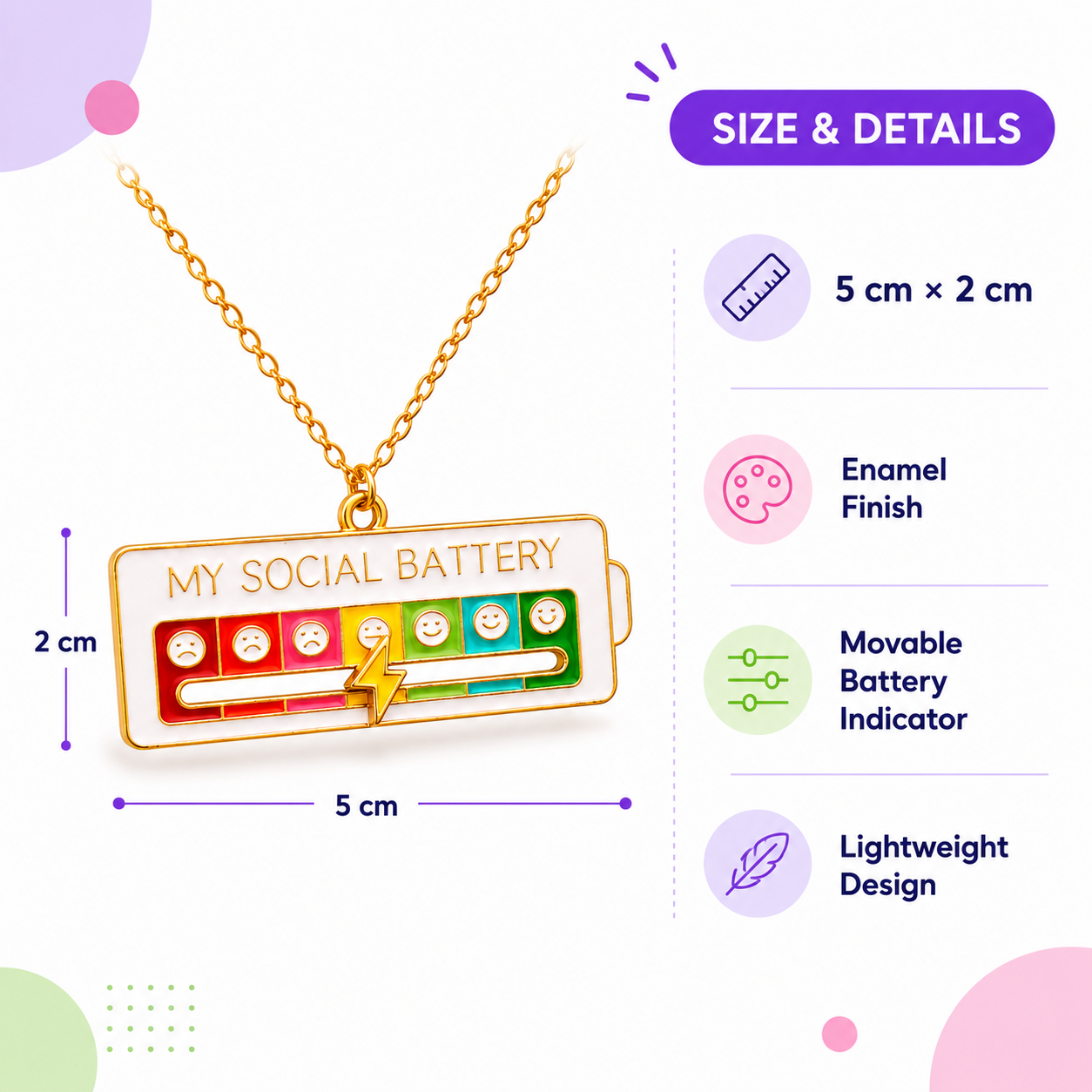 My Social Battery Necklace