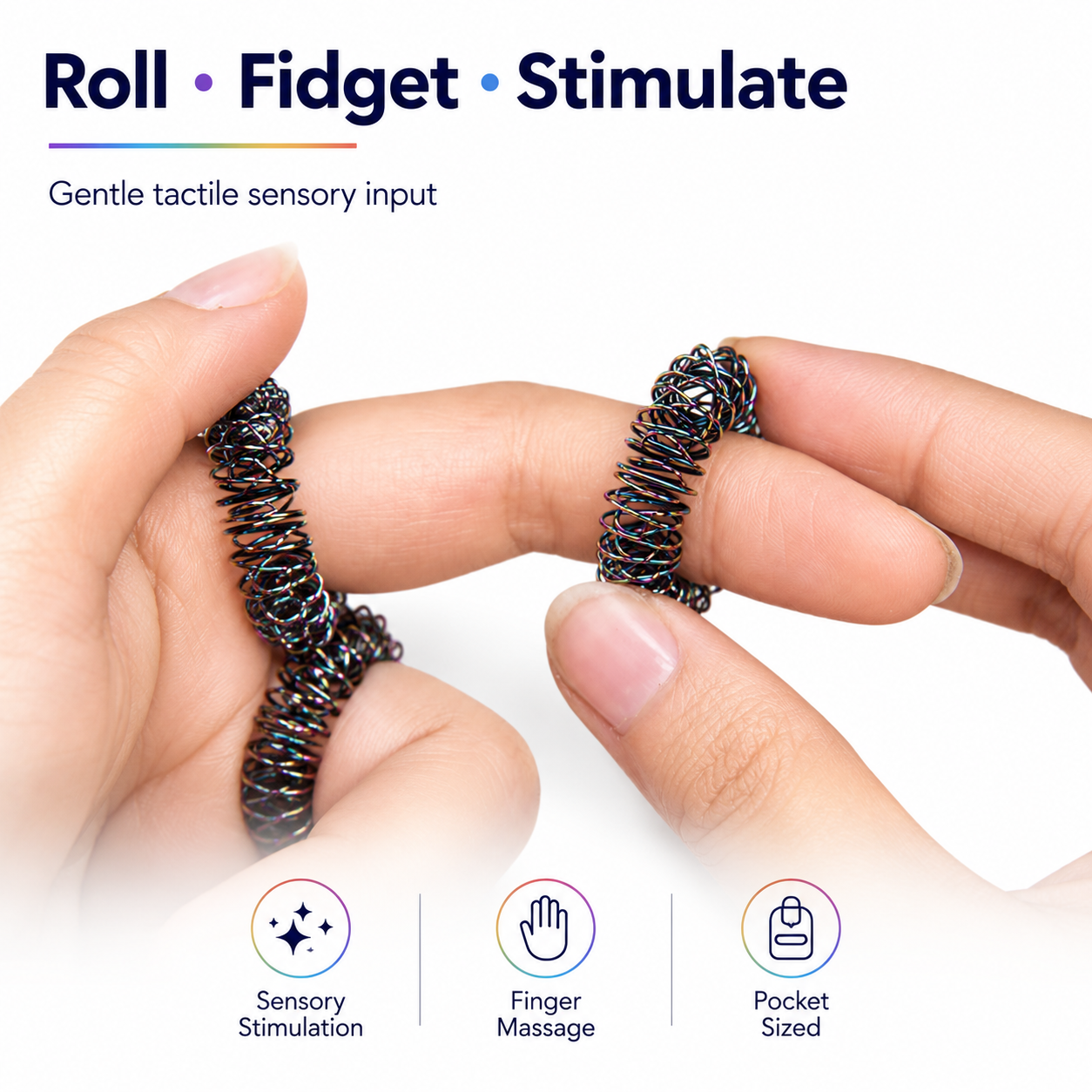 Spiky Finger Rings Rainbow (Pack of 5)