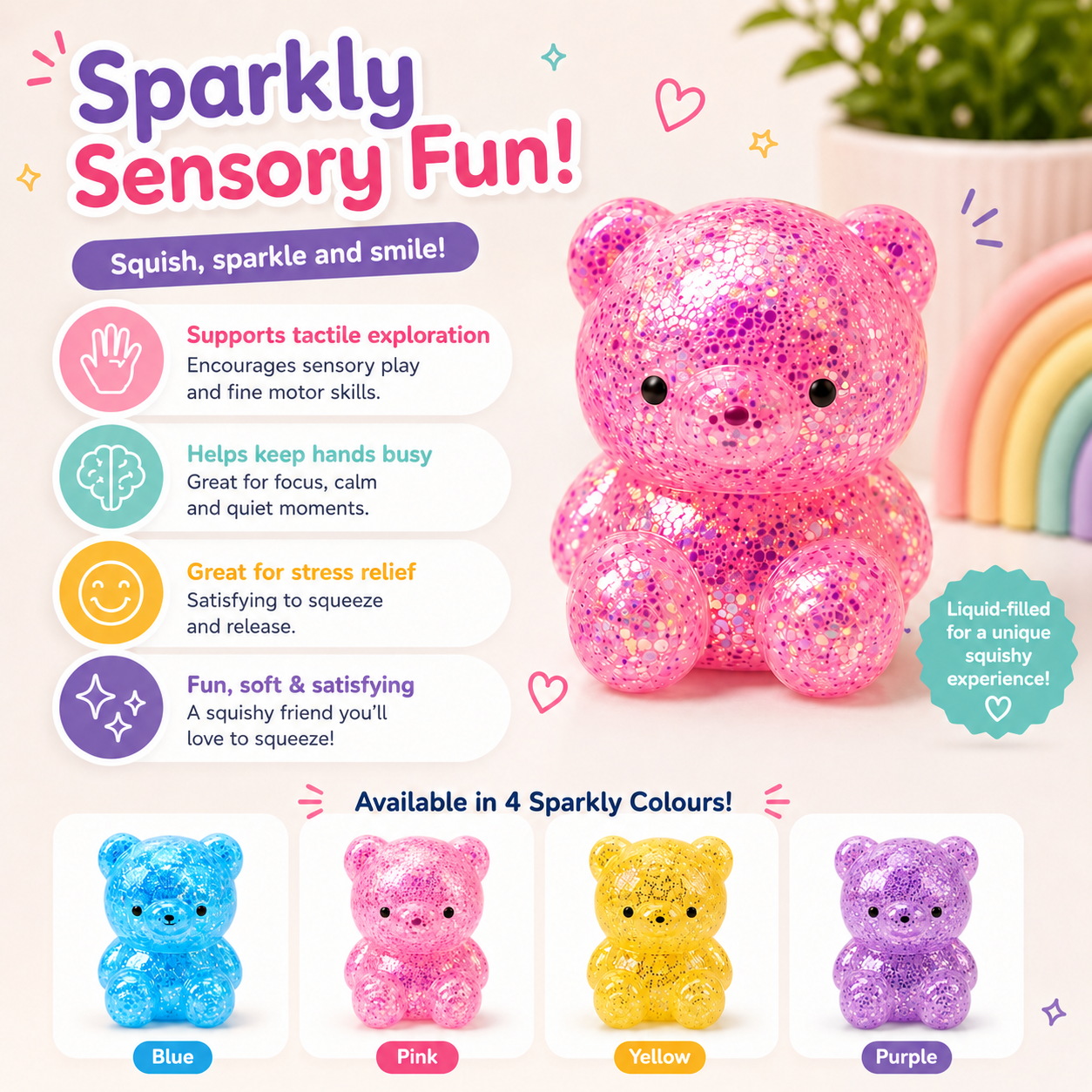 Squishy Glitter Bears
