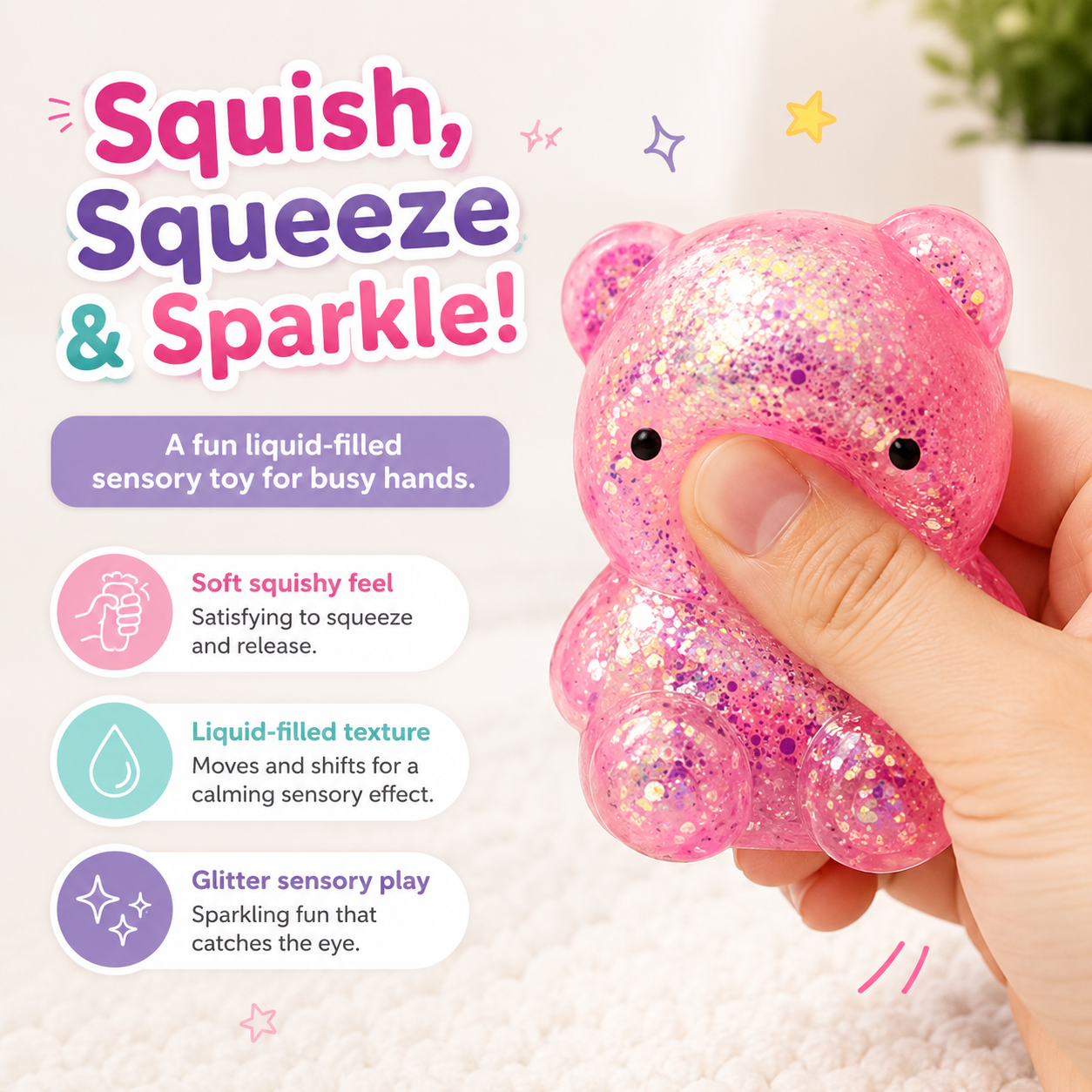 Squishy Glitter Bears