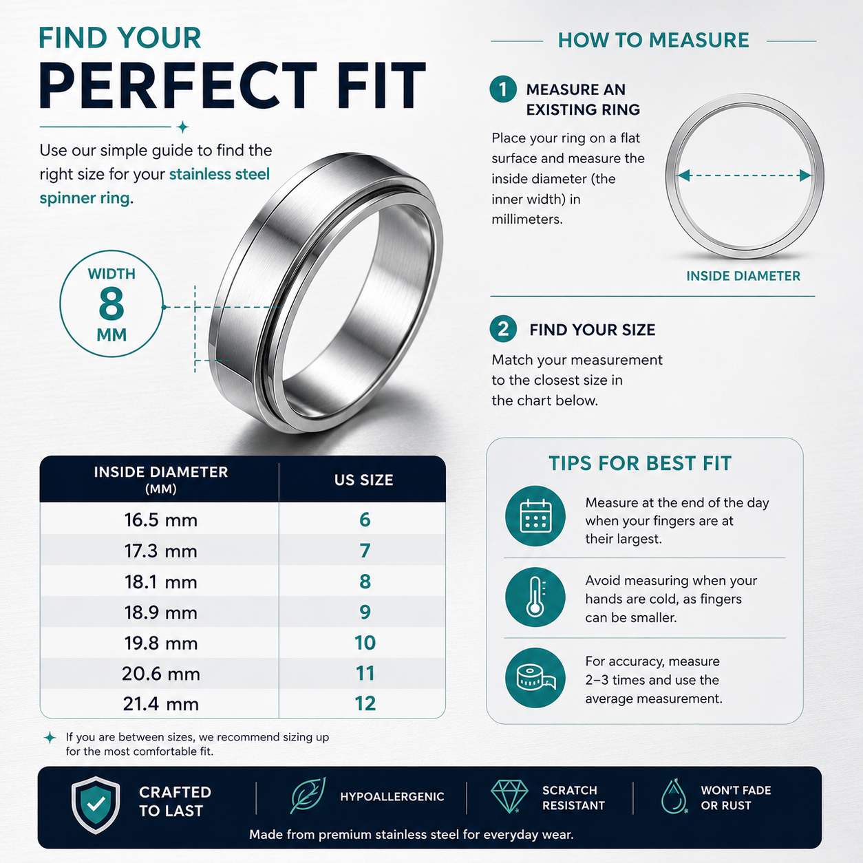 Stainless Steel Spinner Ring