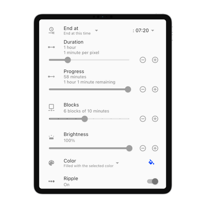 Timeline™ led strip digital hourglass - with whiteboard