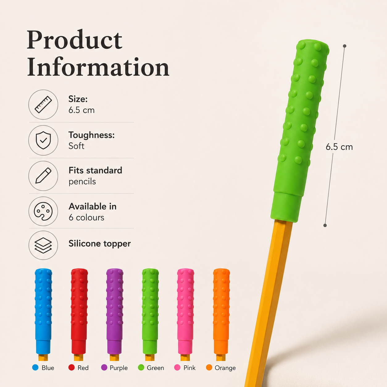 Silicone Chewable Pencil Topper (Tube)