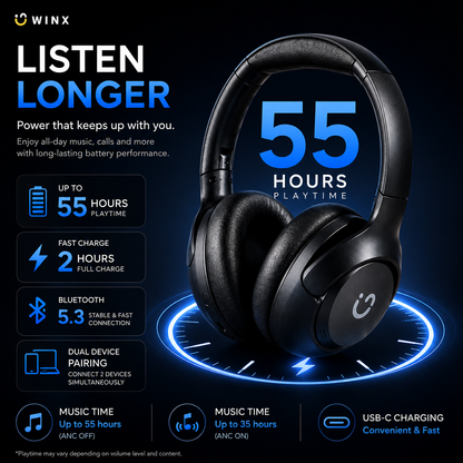 WINX VIBE Pure Hybrid ANC Headphones