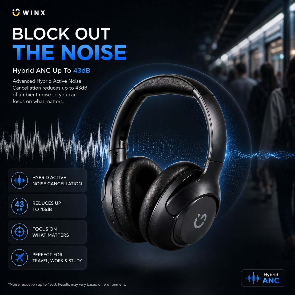 WINX VIBE Pure Hybrid ANC Headphones