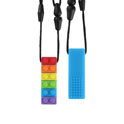 Sensory Chewable Necklace (Rainbow Brick)
