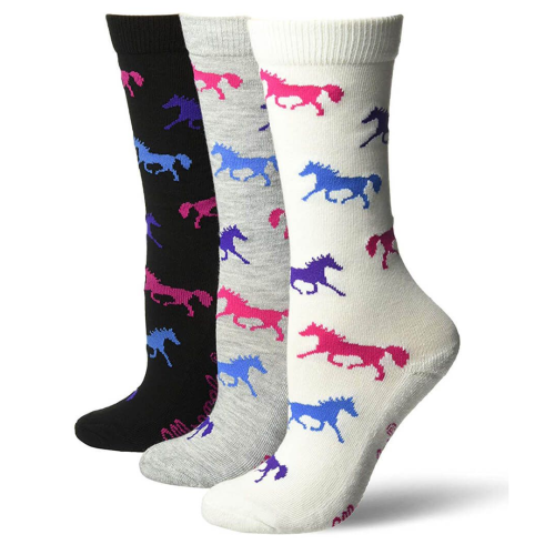 Jefferies Socks Wrangler Horse Crew Seamless Socks