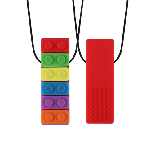 Sensory Chewable Necklace (Rainbow Brick)