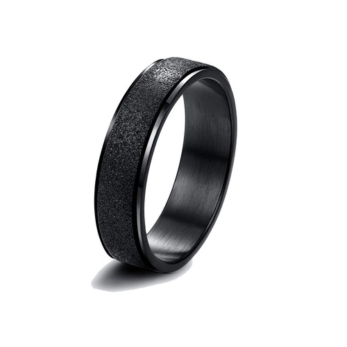 Black Glitter Spinner Ring