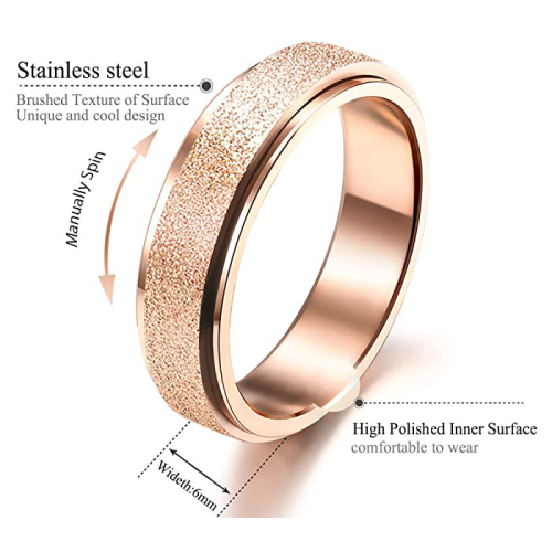 Gold Glitter Spinner Ring