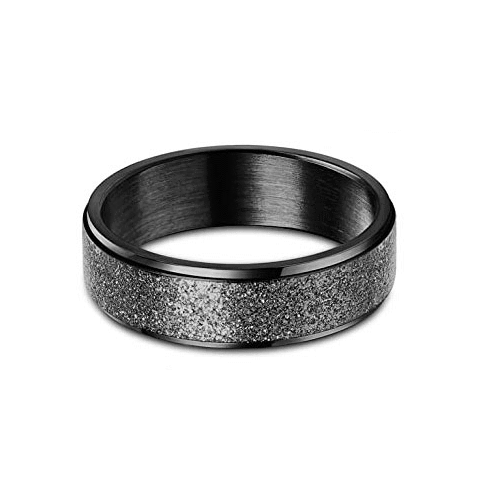Black Glitter Spinner Ring