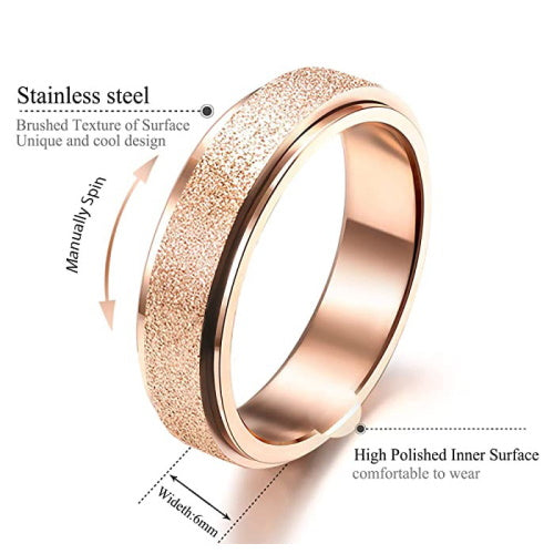 Rose Gold Glitter Spinner Ring
