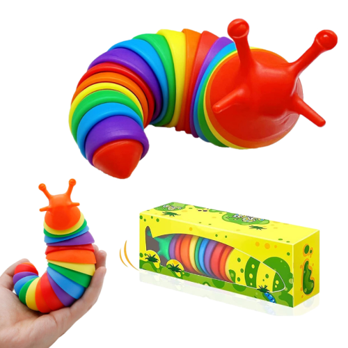 Fidget Slug, Articulated Caterpillar Fidget Toy Makes Relaxing Sound,  Relastic Worm Snail Toy, Sensory Finger Slug, Stress Relieved Fidget Gifts