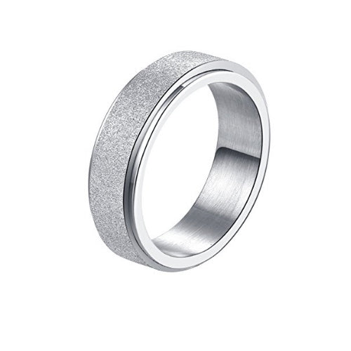 Silver Glitter Spinner Ring